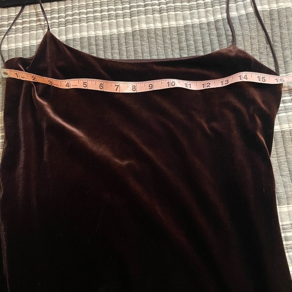 Laundry by Shelli Segal formal wedding brown velvety Y2K Maxi Dress size 12 - Picture 8 of 10